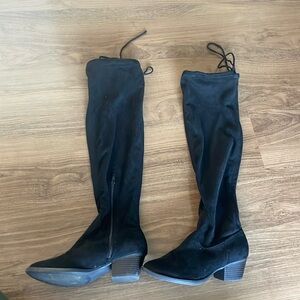 SO by Sonoma over the knee high boot fabric with ties 6